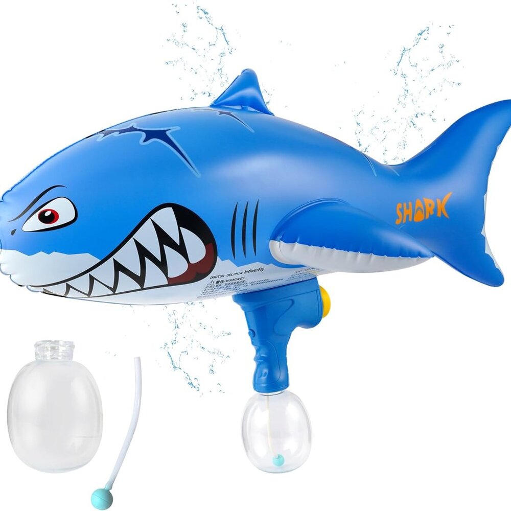 NIB InflateFly x Doctor Dolphin Inflatable Shark  Water Gun